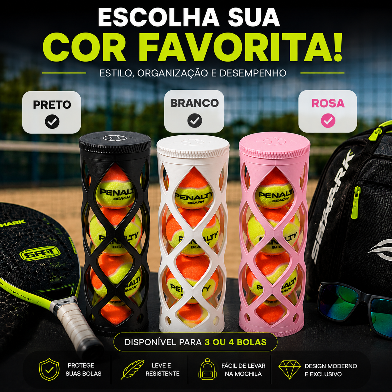 Suporte para Bolas BTpro — Suas bolas sempre protegidas e organizadas